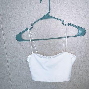 White Cropped Tank Top